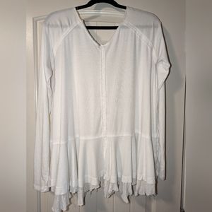 Free People white long sleeve shirt
